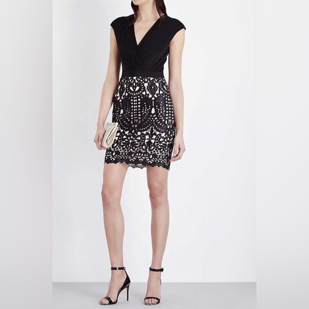 Ted Baker London Black & Lace Cocktail Dress US Size 8